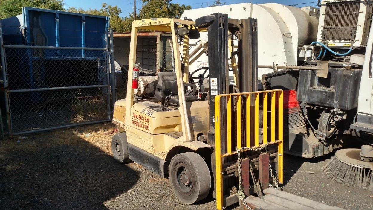 2006 HYSTER H50XM MAST FORKLIFT 5453 HOURS PROPANE POWERED RUNS AND DRIVES GREAT
