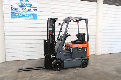 2013' Toyota 7FBCU15, 3,000# Electric Forklift, 3 Stage, S/S, 1,760 Hours!