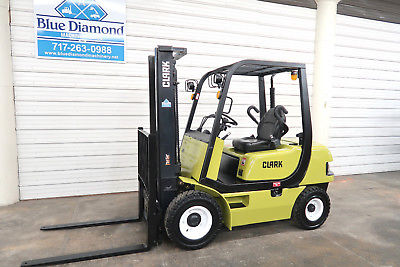 2011' Clark 5,000# DIESEL Pneumatic Tire Forklift, Two Stage, Sideshift, Low Hr!