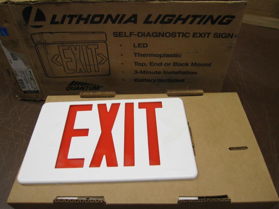 Lithonia Lighting Double Face Led Exit Sign LQM S W 3 R 120/277V EL N SD