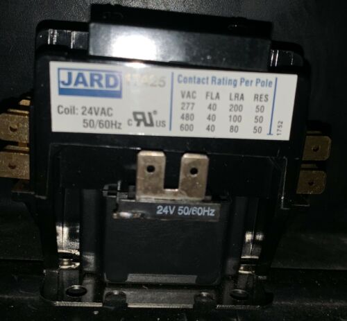JARD 40 AMP 208/240 VAC Double 2-Pole Definite Purpose Contactor HVAC 24v COIL