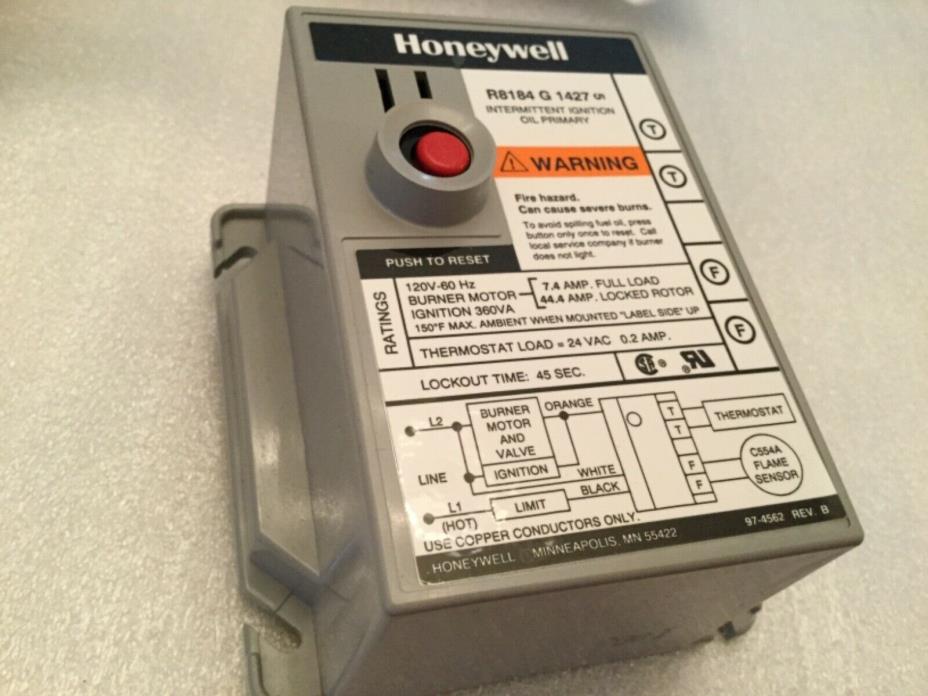 1 NEW Honeywell Oil Burner Primary Control - Beckett R8184 G1427 -45 Second HVAC