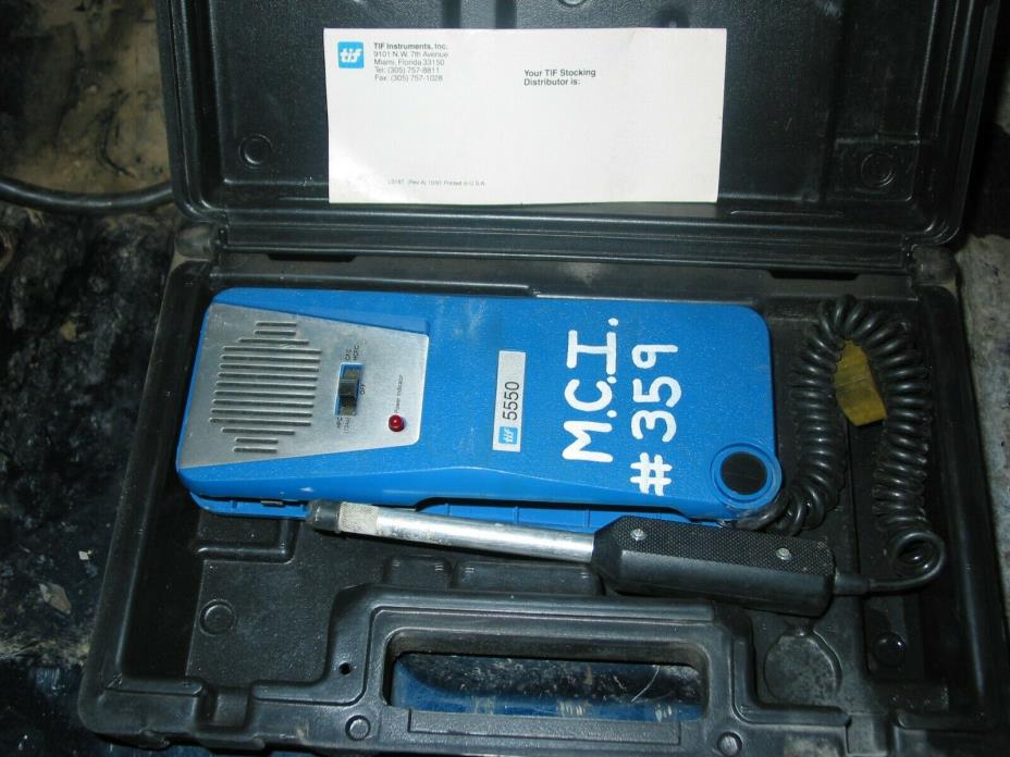 Tif 5550 Halogen Leak Detector W/ Case & Manufacturers data/instructions