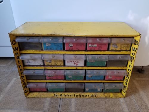 Vintage Weatherhead Metal Display Case With Pipe Fittings And Parts