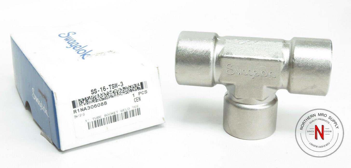 SWAGELOK SS-16-TSW-3 SOCKET WELD TEE FITTING, 316 STAINLESS, 1
