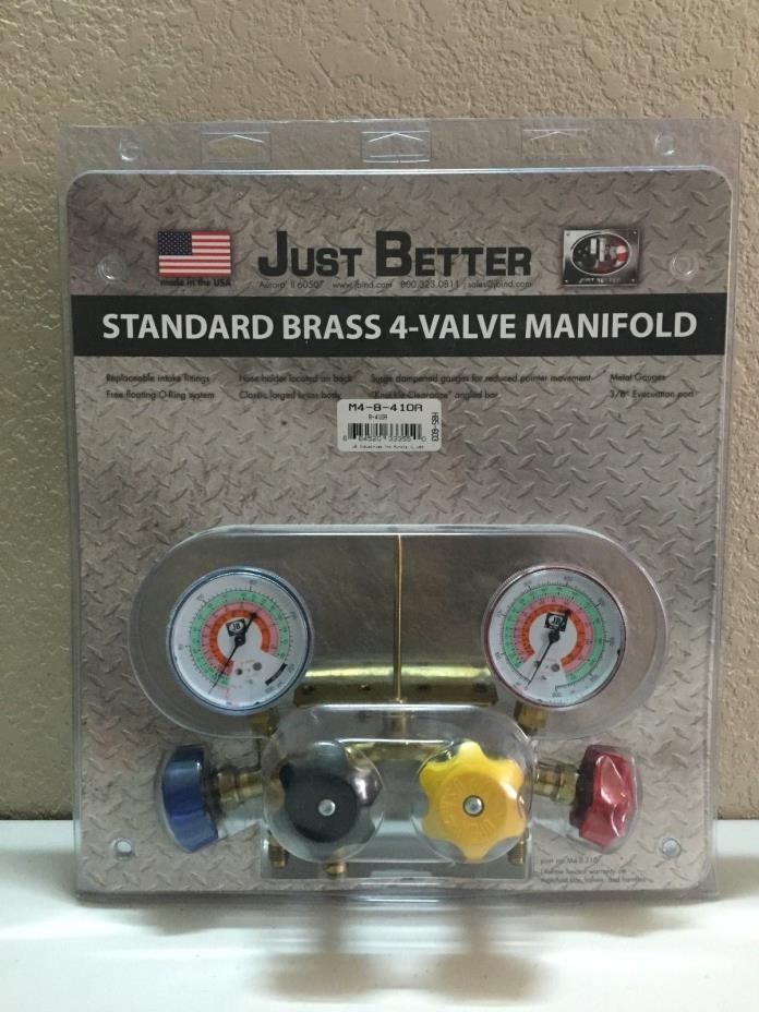 Just Better standard Brass 4-valve Manifold  R-410A