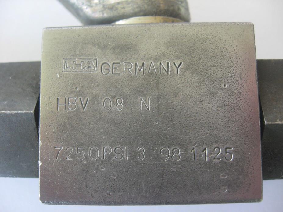 BALL VALVE LHA  HBV 08 N VALVE GERMANY 98 1125 LEVER VALVE