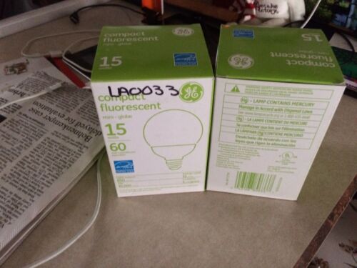 2 NEW GE FLE15/2/G25XL 89633 120V 15W Bulb