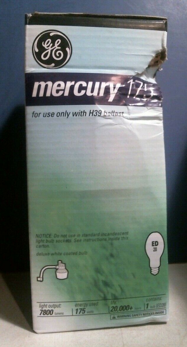 GE, ED28, Mercury 175W Use With H39 Ballast Vapor Lamp Light Bulb FREE SHIPPING