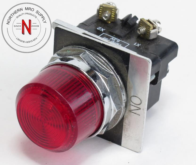 EATON CUTLER-HAMMER 10250T PILOT LIGHT, RED, 120VAC TRANSFORMER, 6.3V LAMP