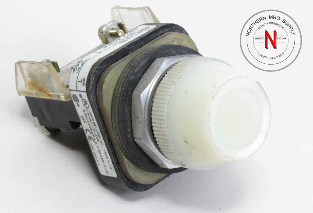 ALLEN-BRADLEY 800T-Q10 PILOT LIGHT, WHITE, 120VAC, NEW BULB, TESTED