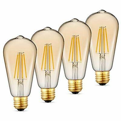 WAWUI Vintage Edison Filament Light Bulbs Dimmable Warm White LED 2200K E26 ST64