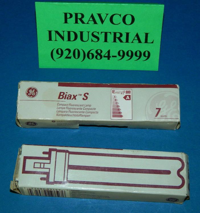 Lot of 2 General Electric F7BXI840 Fluorescent Lamp Biax-S 7W (2) Pin F7BXI840