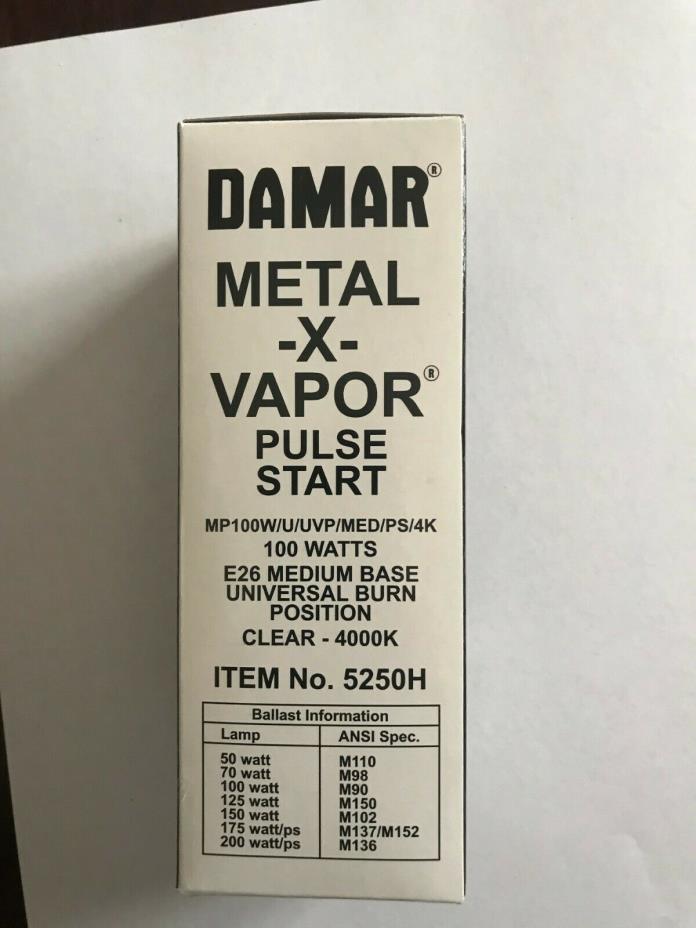Damar Metal X Vapor Pulse Start MP100W/4K 100 Watts E26 Medium Base 5250H