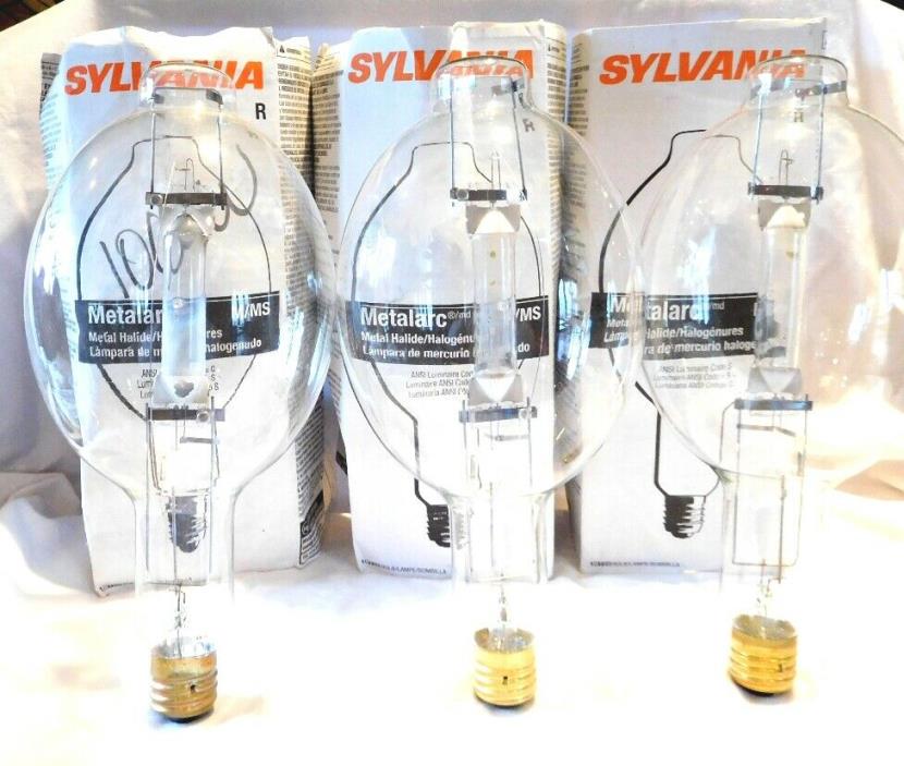 3 New In Sleeve Sylvania M1000/U 1000W HID Metal Halide Clear Light Bulb BT56