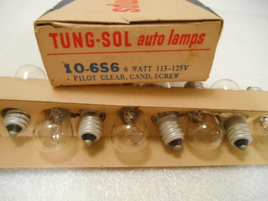 10 NIB Tung-Sol 6S6 6W Miniature Incandescent Lamp Light Candelabra Bulbs 115V