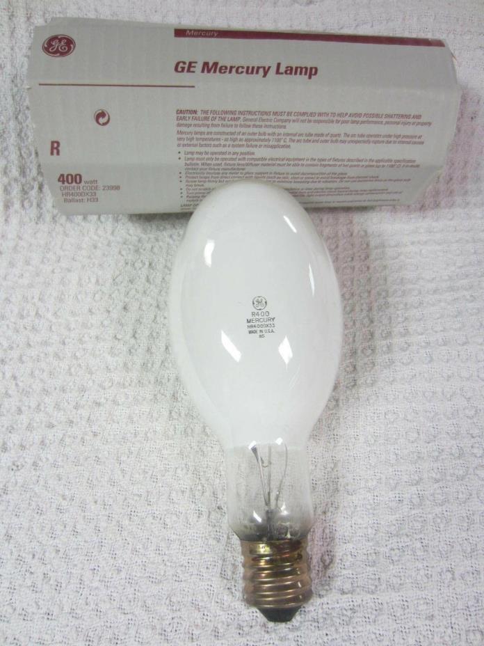 NIS~GE~MERCURY LAMP~400 WATT~HR400DX33~BALLAST H33~UNTESTED