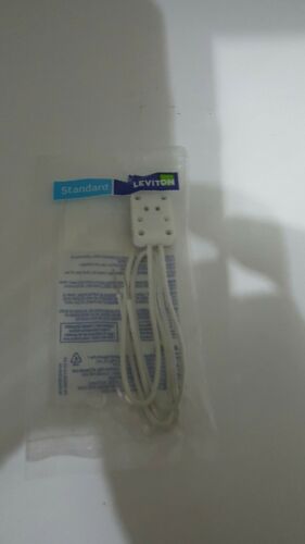 Leviton 80050-500 Miniature Bi-Pin Quartz Lampholder with Two White Leads, 12-In