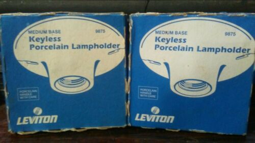 (2) LEVITON KEYLESS PORCELAIN LAMPHOLDER 9875 SAN 000 NIB