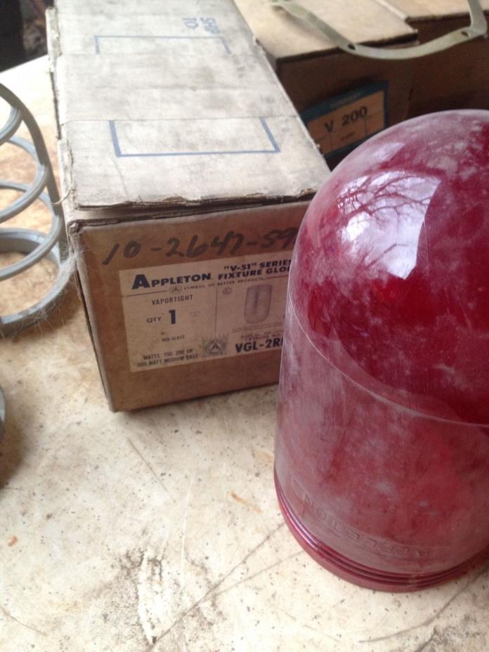 NEW Appleton VGL2RE, vapor proof red glass globe