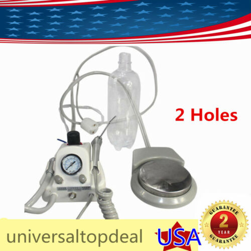 USA SALE Portable Dental Turbine Unit work with Compressor 3 way syringe 2HOLE