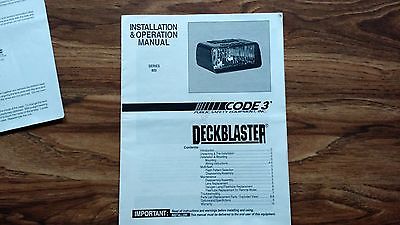 Code 3 DeckBlaster Installation and Operation Manual 4 Sections Mint Free Ship