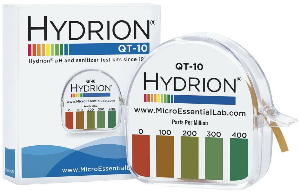 Micro Essential Laboratory QT-10 Plastic Hydrion Low Range Quat Check Test Paper