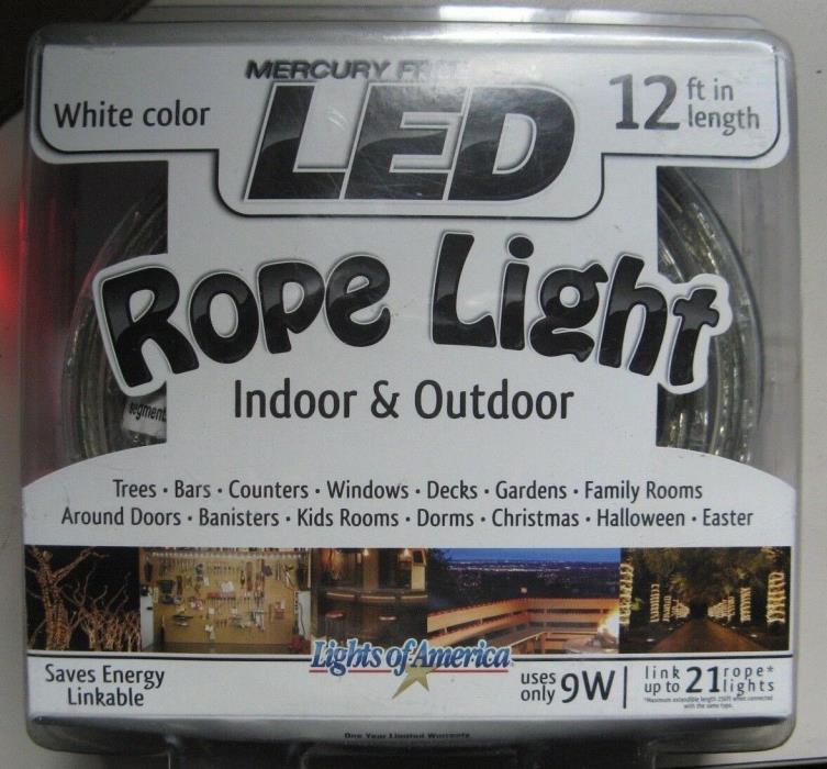 12' LED Rope Light White - Christmas Light Indoor/Outdoor by Lights of America