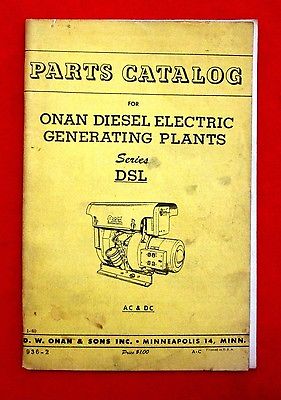 Onan Disel Electric Generating Plants Parts Books Lot of 9 Various Models msu4