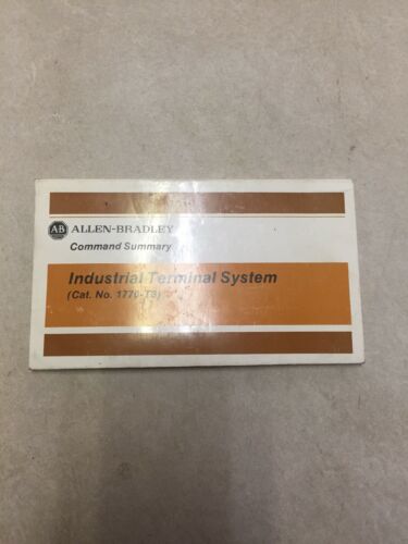 Vintage Allen-Bradley Command Summary Industrial Terminal System Cat No. 1770-T3