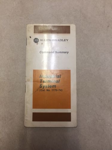 Vintage Allen-Bradley Command Summary Industrial Terminal System Cat No. 1770-T4