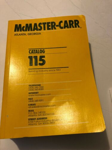 McMaster Carr 115 Catalog Excellent Used Condition