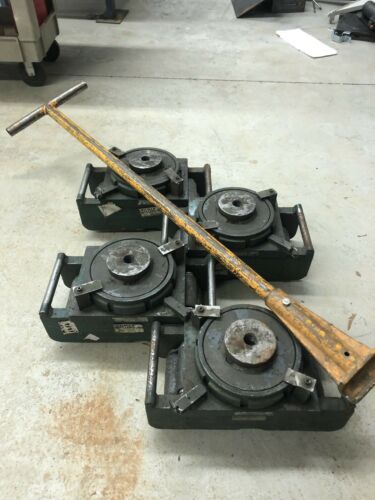 Set of 4- Hilman Rollers, N10-SLP,Swivel Locking Padded Top Rollers, 10 Ton Cap.