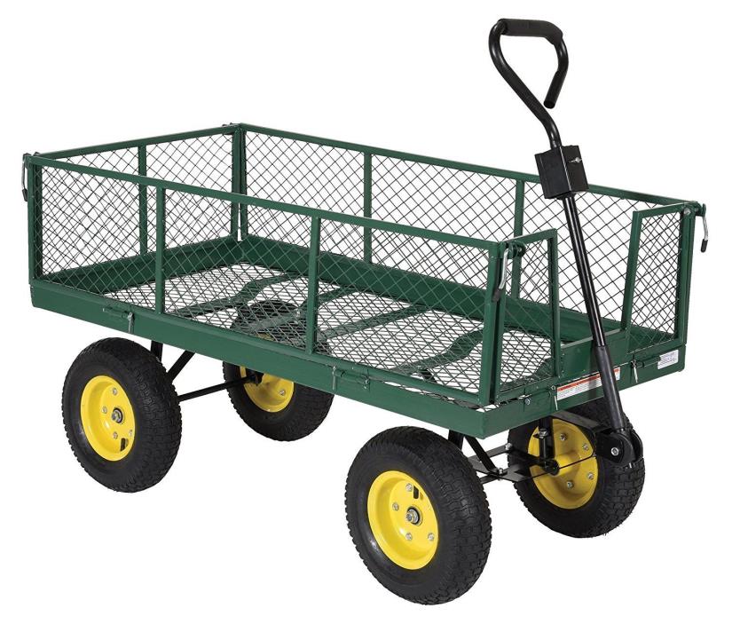 Vestil LSC-2448-4SD Steel Service Cart, Pneumatic Wheels, 1000 lbs Load Capacity