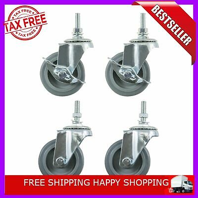 Caster Wheels Casters Set Of 4 3 Inch Heavy Duty Threaded Stem Mount Industrial