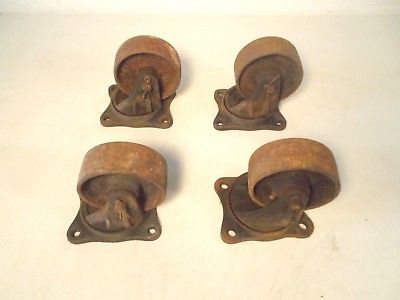 ANTIQUE THE FAIRBANKS COMPANY CART CASTERS CAST IRON WHEELS SET OF 4