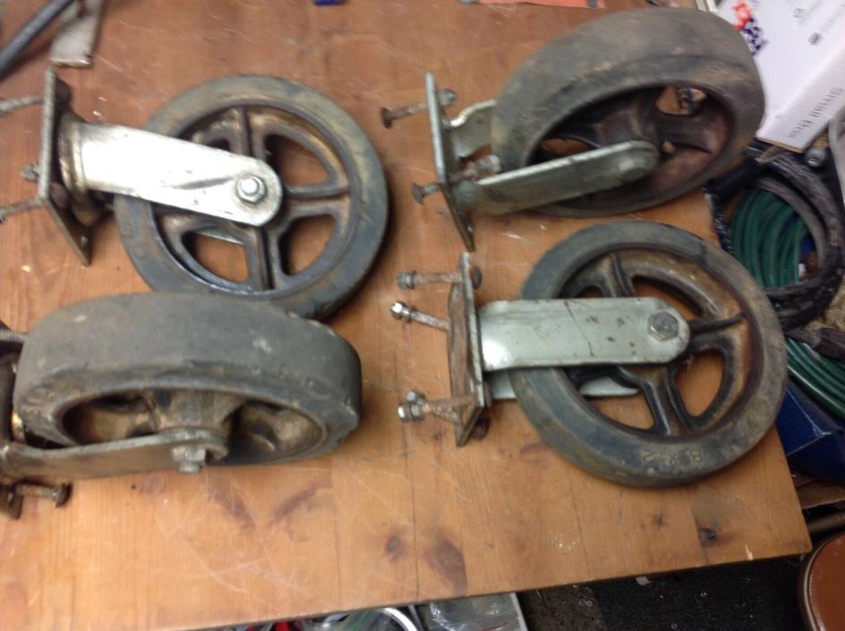 8x2 solid rubber casters within Greece fittings. Two swivel