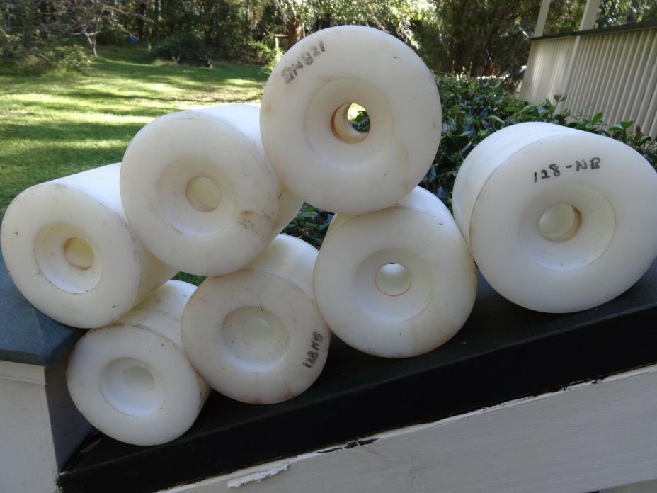 7 Conveyer Roller Nylon, Belt Guide Automation NYLON 128-NB, 4 3/8 dia., 3 1/2 w