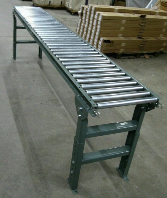 ULINE 10-Foot Gravity Roller Conveyor with Leg Supports (Light Duty)