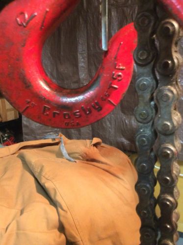 Crosby T5F 4.5-6 Ton Chain Hoist Vintage Very Nice, Handle Shortened