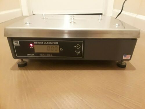 NCI Weigh-Tronix 150# Shipping Scale LCD Display Stainless Rollerball Top