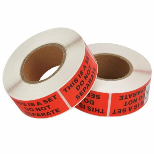 10 Roll of 500 1X2 This Is a Set Do Not Separate FBA Shipping Packing Labels Red