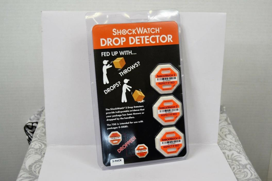 ShockWatch Drop Detector for Packages up to 50 Lbs 3-Pack