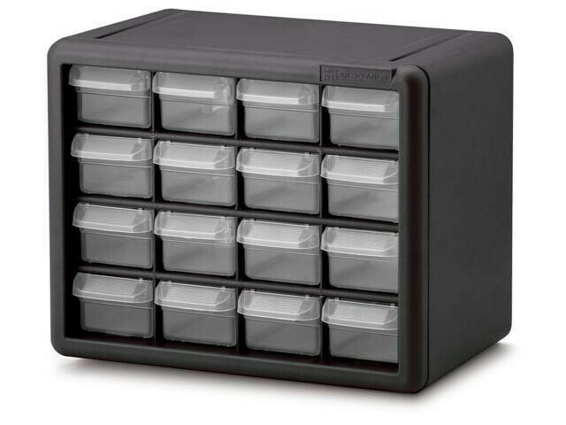 Hardware Storage Cabinet Craft Rugged Drawers Black 20 In x 16 In x 6 1/2 In