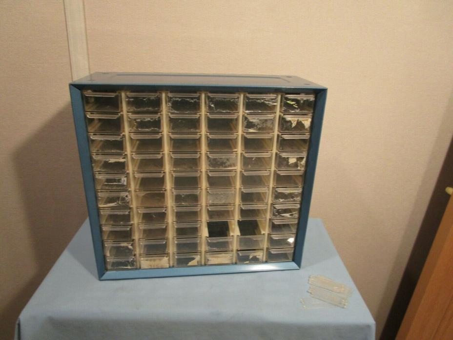 Vintage Akro Mils Metal 60 Drawer Cabinet Parts Storage Bin Cabinet,Akron Ohio