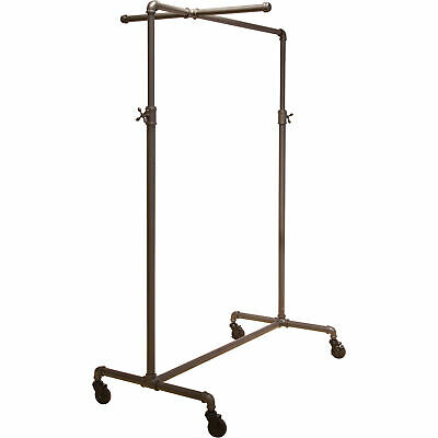 Econoco Pipeline Adjustable Ballet Rack w/1 Cross Bar- Anthracite Gry 44in-72inH