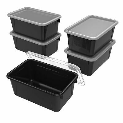 Storex Small Cover Portable Cubby Bin Set of 5