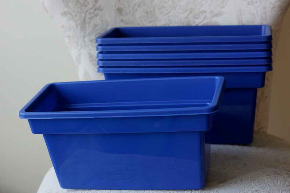 United Solutions Blue Storage Bins, Lot of 6, Food Safe, Freezer Safe, BPA free