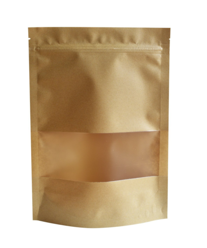 51groups Kraft Paper Bag with Transparent Window50-Pack Dry Food Snack Storage |