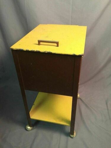 WP Johnson Co Industrial Rolling Metal Filing Cabinet Unit Vintage Storage USA